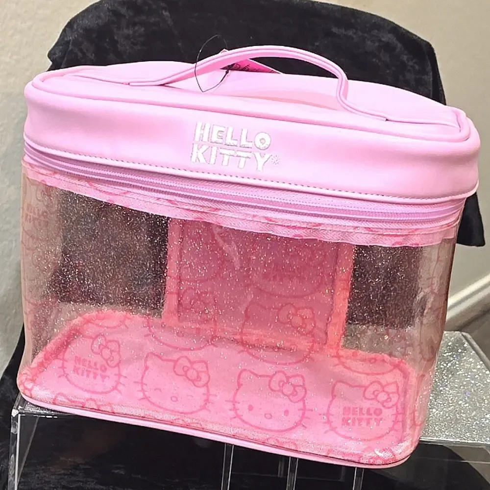 Hello‎ Kitty Logo Glitter Infused Cosmetic Bag